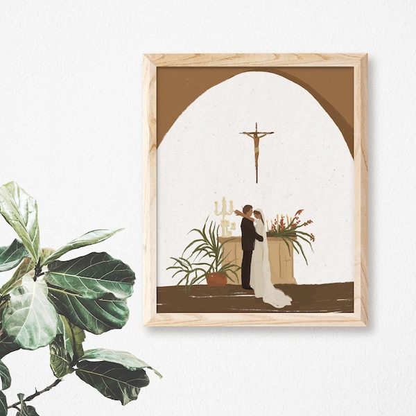 Holy Spouses | Catholic Art Print | Wedding Gift