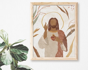 Sacred Heart of Jesus Art Print: Catholic Religious Wall Decor