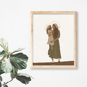 Saint Anne and Blessed Mother Mary | Catholic Art Print