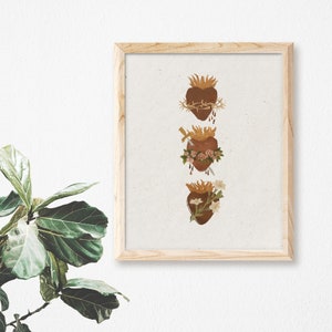 Three Hearts of the Holy Family | Catholic Art Print
