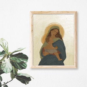 Blessed Virgin Mary and Baby Jesus | Catholic Art Print
