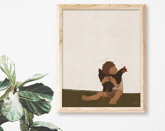 Baby Jesus with a Chicken | Catholic Art Print