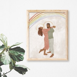 Catholic Art Print | Mary and Joseph | Holy Family | Religious Wall Art | Valentines Day | Wedding Gift