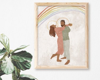 Catholic Art Print | Mary and Joseph | Holy Family | Religious Wall Art | Valentines Day | Wedding Gift