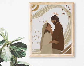 Mary and Saint Joseph | Catholic Art Print