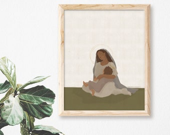 Breastfeeding Madonna | Catholic Art Print