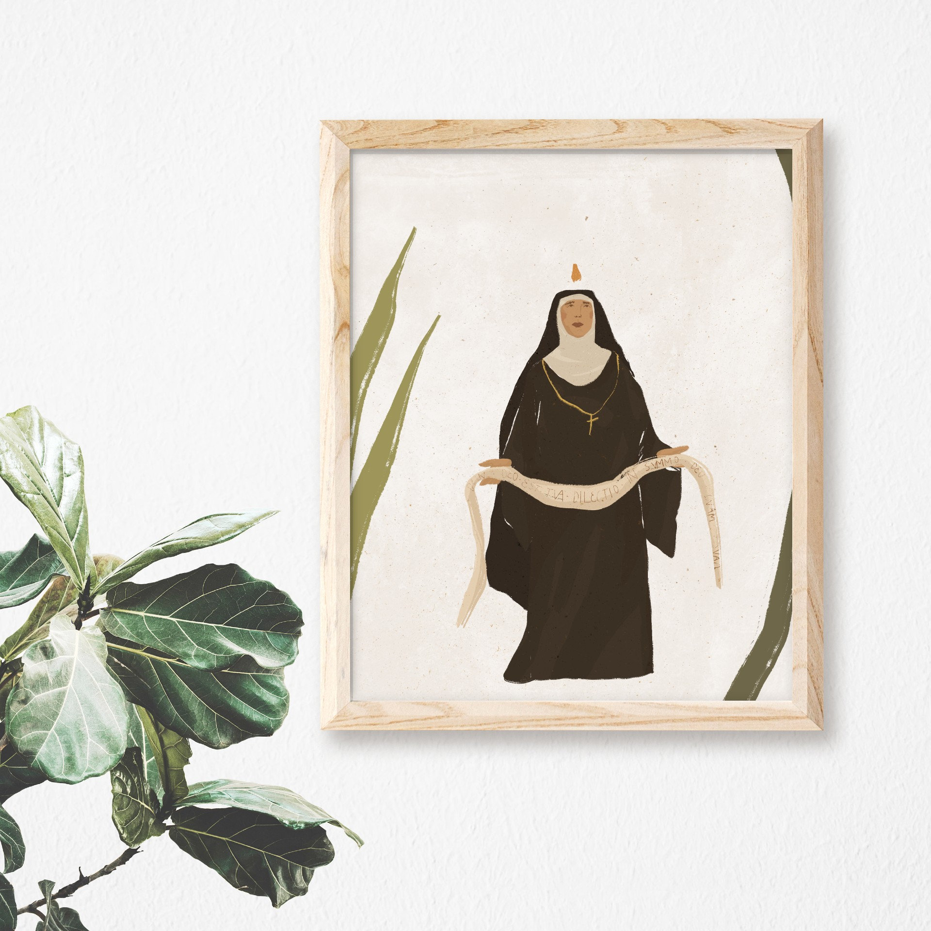 Saint Hildegard | Catholic Art Print | Patron Saint of Musicians and ...