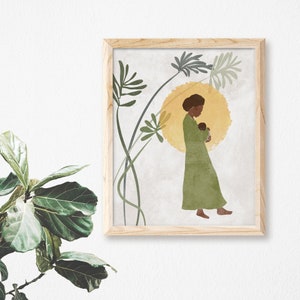 Saint Monica and Saint Augustine | Catholic Art Print | Baptism Gift | Confirmation Gift