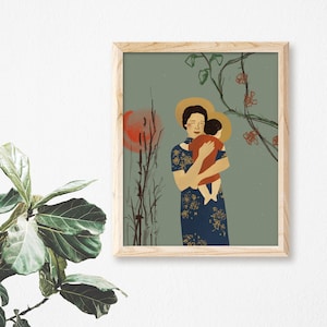 Our Lady of La Vang | Catholic Art Print | Our Lady of China | Christian Home Decor | Mary and Jesus