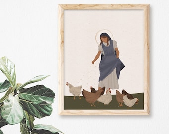 Our Lady of Hens | Catholic Art Print