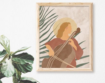 Saint Cecelia | Catholic Art Print | Patron Saint of Music | Baptism Gift | Confirmation Gift | Religious Home Decor