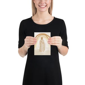 Our Lady of Fatima | Catholic Art Print | Blessed Virgin Mary | Boho Rainbow 5″×7″ inches