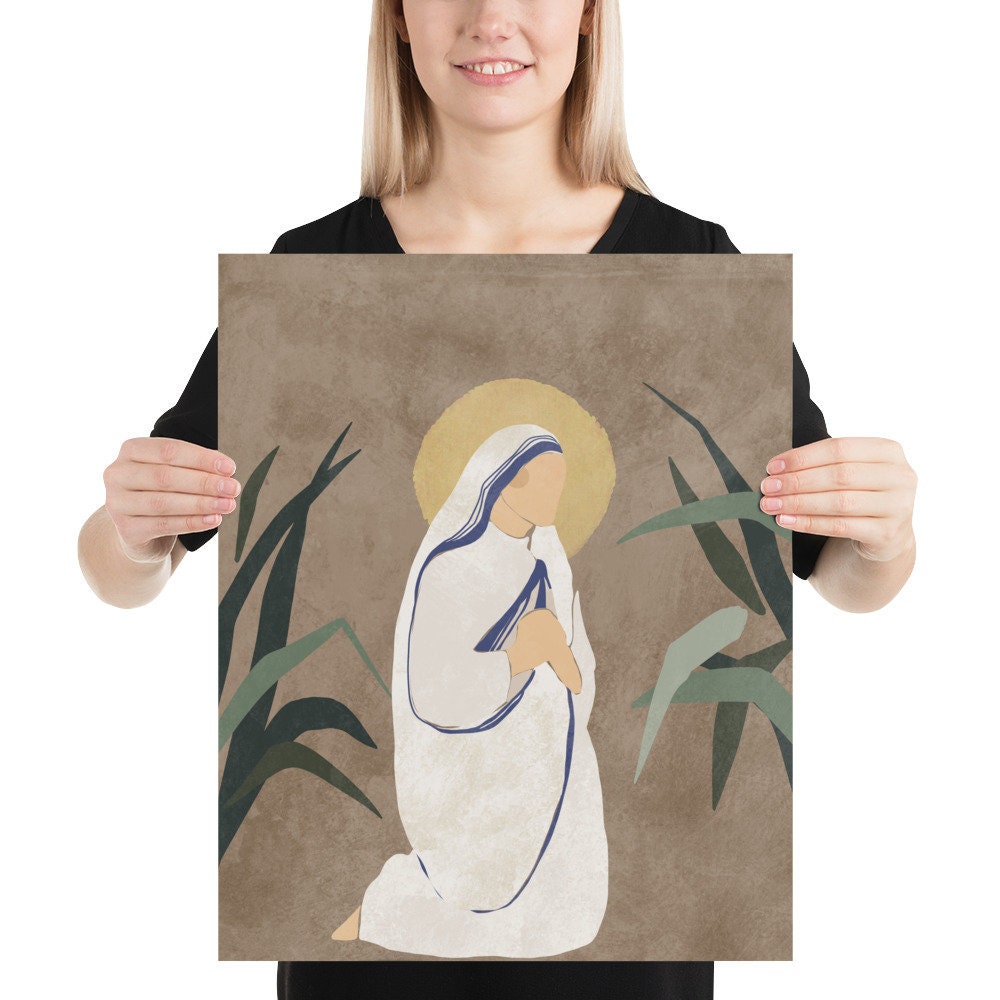 Santa Teresa de Calcuta / Madre Teresa / Grabado de Arte Católico / Patrona  / Obras de arte de la guardería - Etsy México, image size:1000x1000