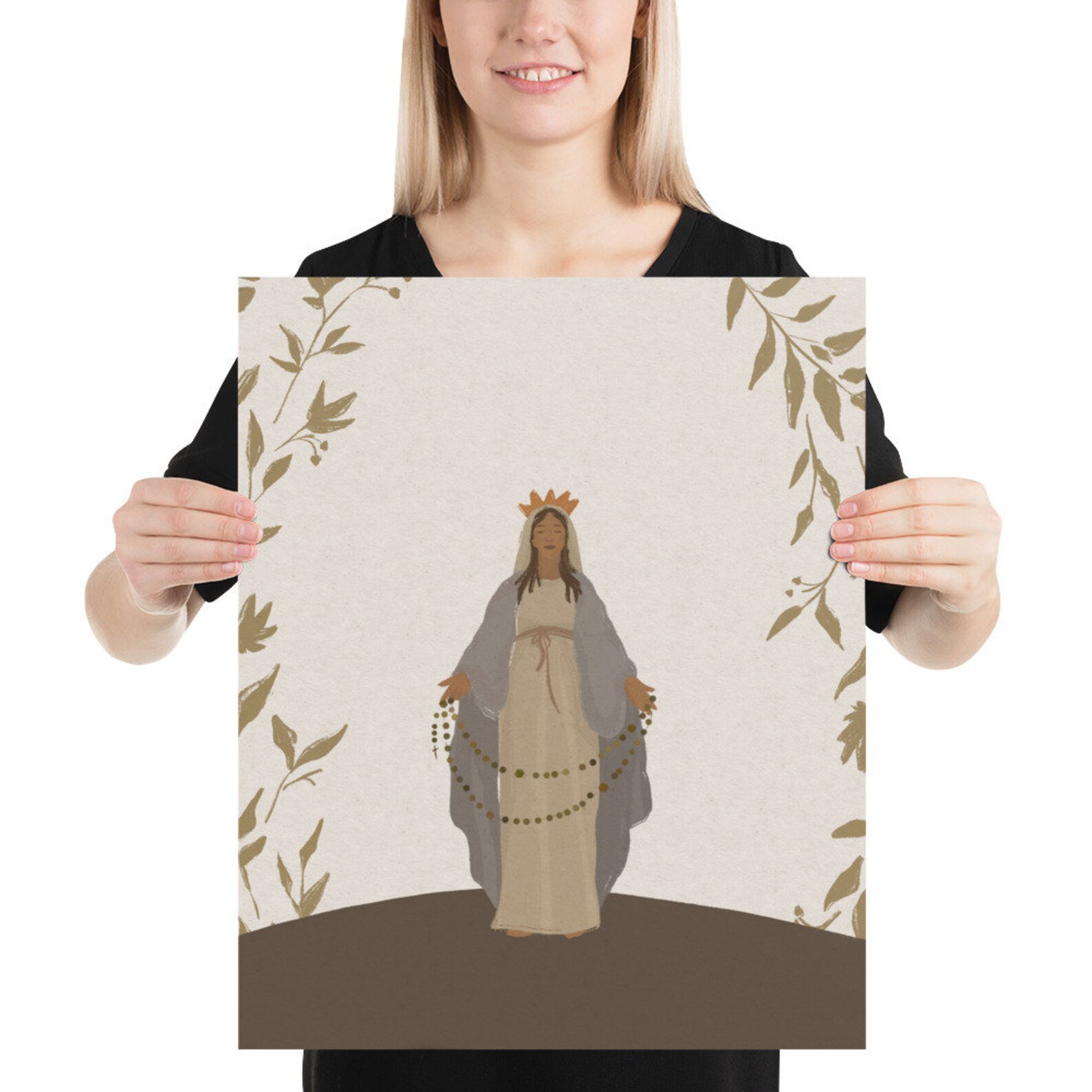 Our Lady of the Rosary | Catholic Art Print - Etsy