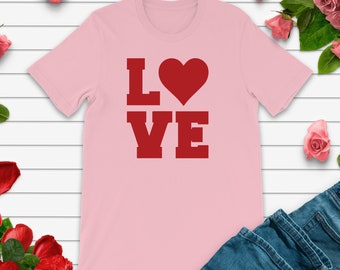 Valentine's Day t-shirt, Love with big heart, fun and cute t-shirts, love, hearts, gift, Womens, Kids, Children, Family