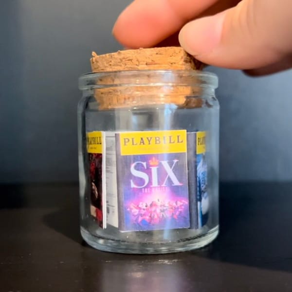 Five Favorites Jar of Miniature Broadway Musical Playbills — Perfect Stocking Stuffer or Holiday Gift for Theatre Lovers