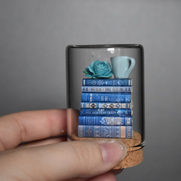 Feeling Blue Jar of Mini Books — Perfect Stocking Stuffer Gift, Desk or Bookshelf Decor for Bookworms