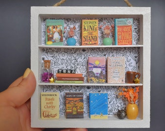 Custom Miniature Square Bookshelf — Perfect Gift for Book Lovers, Wall Decor for Bookworms