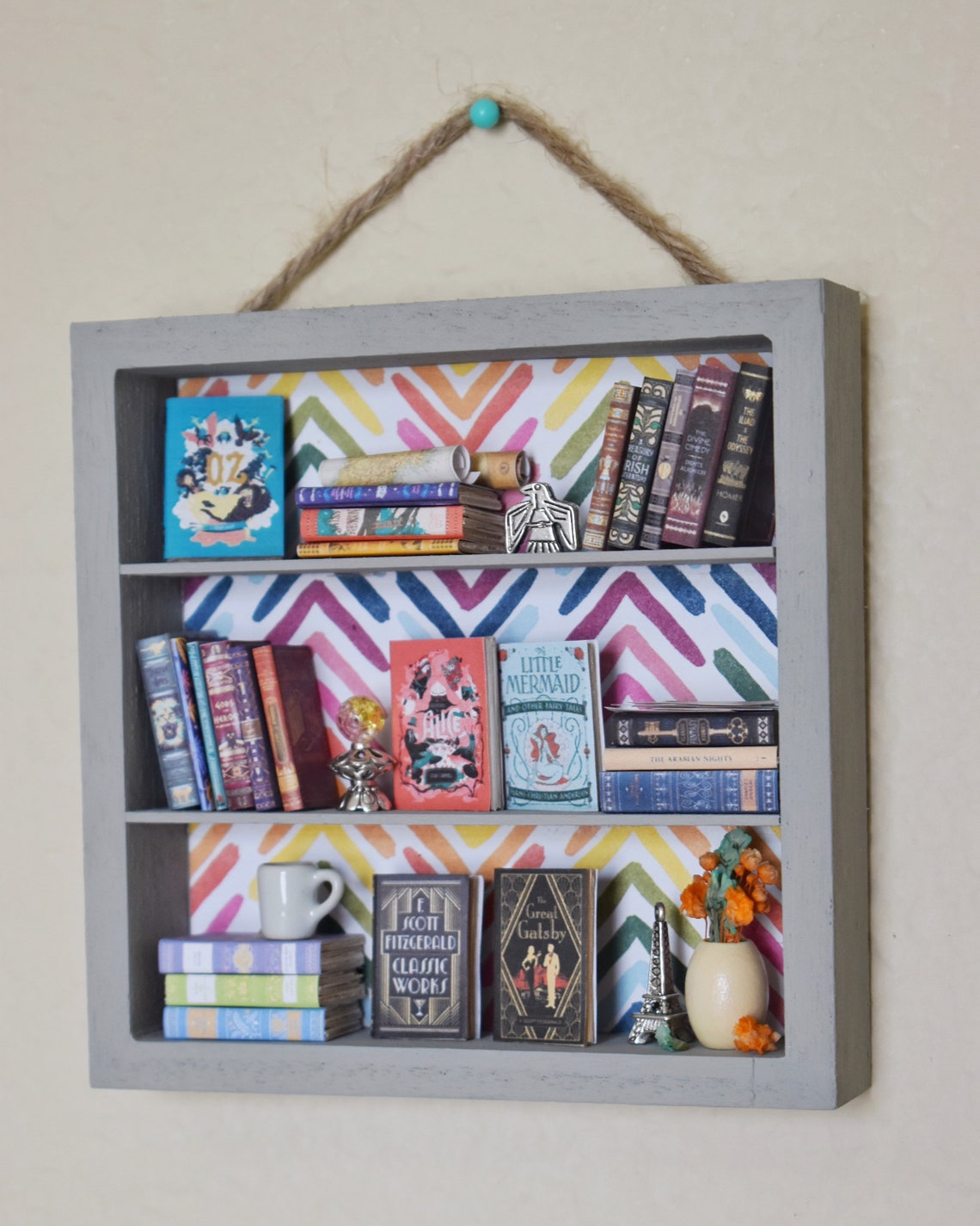 Custom Miniature Bookshelf Square The Perfect Gift for a Etsy