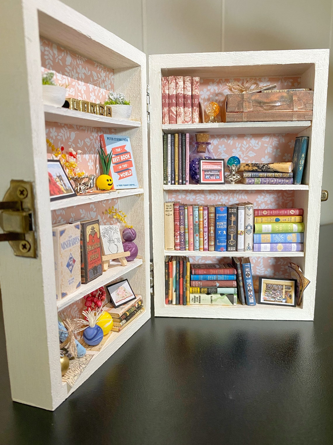 Customizable Miniature Library Mini Box Bookshelf Perfect Etsy