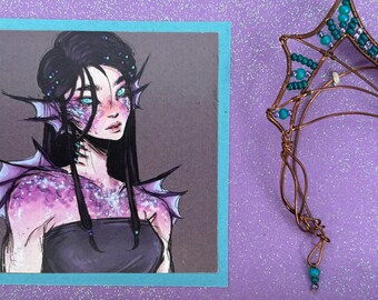 Water Nymph Fairy Ear Cuff – No Piercing Ear Wrap, Right Ear