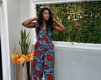 African print infinity jumpsuit