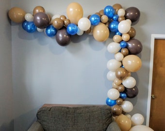 Puppy Dog Inspired Balloon Garland|Tan Dog Balloon Garland|Brown and Blue Balloon Garland Kit|Balloon Garland Kit