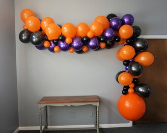 Halloween Balloon Garland|Orange, Black and Purple Balloon Garland|Halloween Inspired Balloon Garland|Balloon Garland Kit