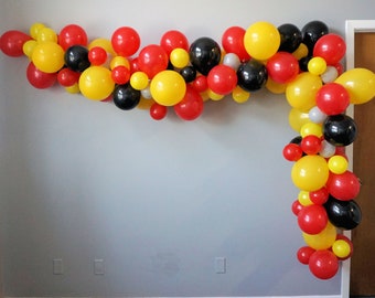 Kansas City Chiefs Inspired Balloon Garland|Red and Yellow Balloon Garland|Chiefs Balloon Garland|Balloon Garland Kit