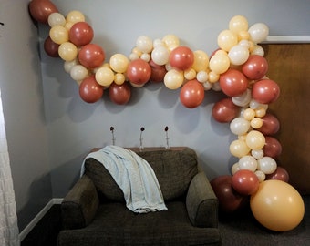 Boho Balloon Garland|Boho Aesthetic Balloon Garland|Boho Peach Inspired Balloon Garland|Sand, Peach & Terracotta Balloon|Balloon Garland Kit
