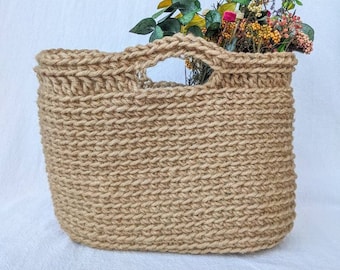 Crochet Jute Bag, Jute handbag, Handmade