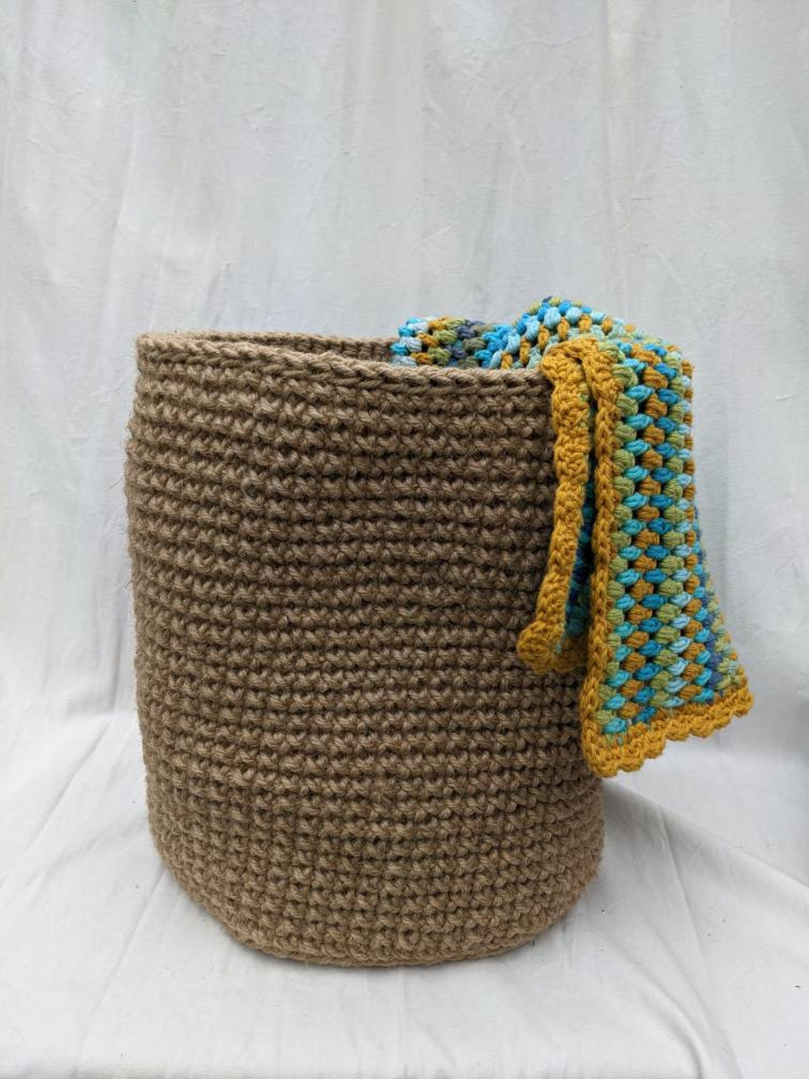 Crochet Basket Made With 3mm Jute Cord. This Basket is Made to Etsy