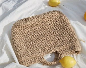Crochet Handbag made with 3mm Jute Cord. This bag is handmade to order to ensure sustainability and avoid wastage.