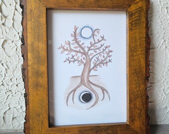 Impresión en papel mate World Tree, obra de arte original