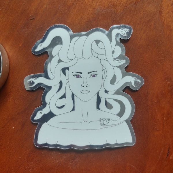 Medusa Mirror Stickers, Gorgon Queen, Gorgo