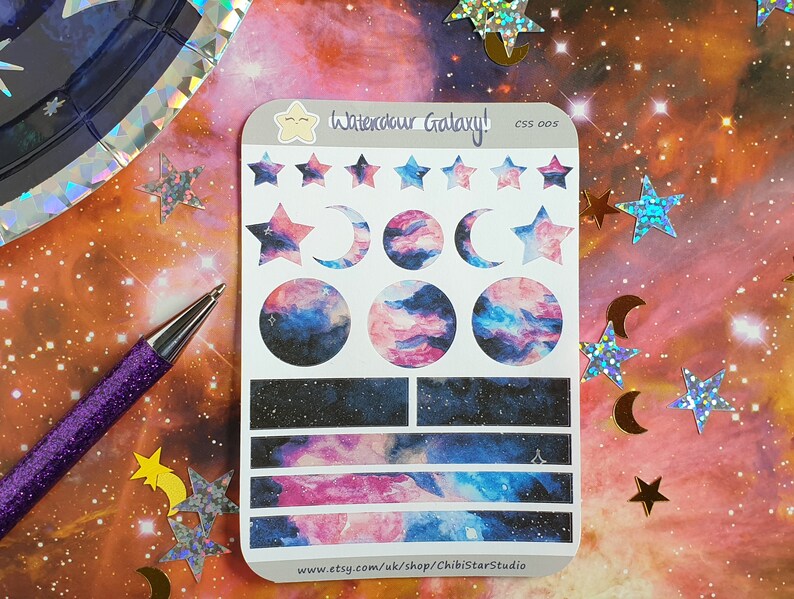 Pastel Galaxy Planner Sticker Sheet / Bulletjournal / Scrapbook / Mini ...
