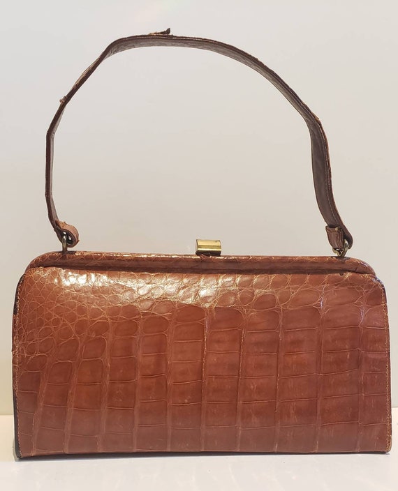 1940s Vintage Crocodile Leather Hand Bag