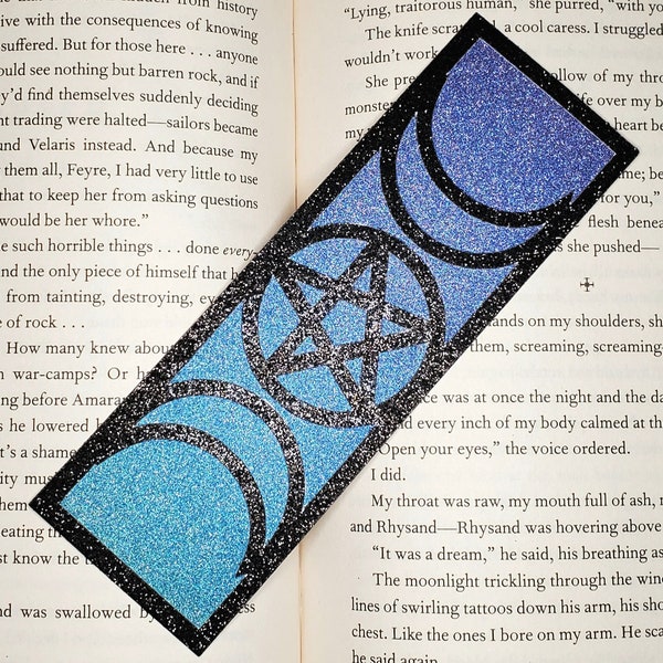 Goddess Symbol Witchy Wiccan Bookmark - Blue