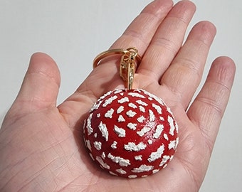 Amanita Mushroom keychain