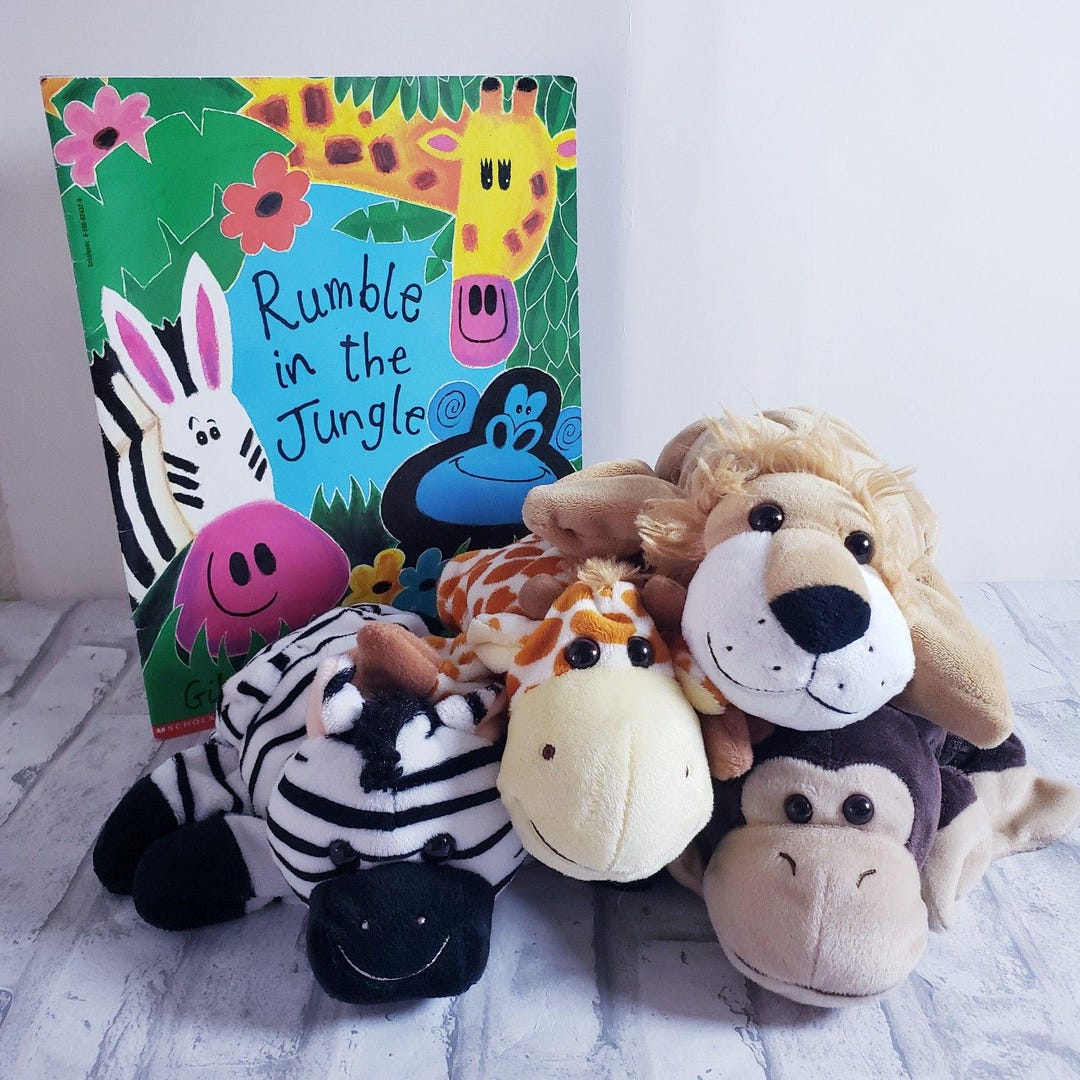 Rumble in the Jungle Children's Vintage Storybook and Animal Puppets - Etsy