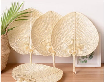 Hand Fans for Beach Wedding // Tropical Hand Fan Favors - Great for Summer Luau Party  (**Read Ad for Dimensions) // Bamboo Hand Fans