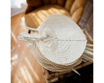 Bamboo Wedding Fans, Beach Wedding Fans, Tropical Hand Fan Favors - Great for Summer Luau Party (**Read Ad for Dimensions)