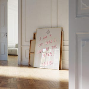 Eloise at The Plaza City Kid Print | NYC Wall Art | Pink Wall art for Girls | The Plaza Hotel Decor