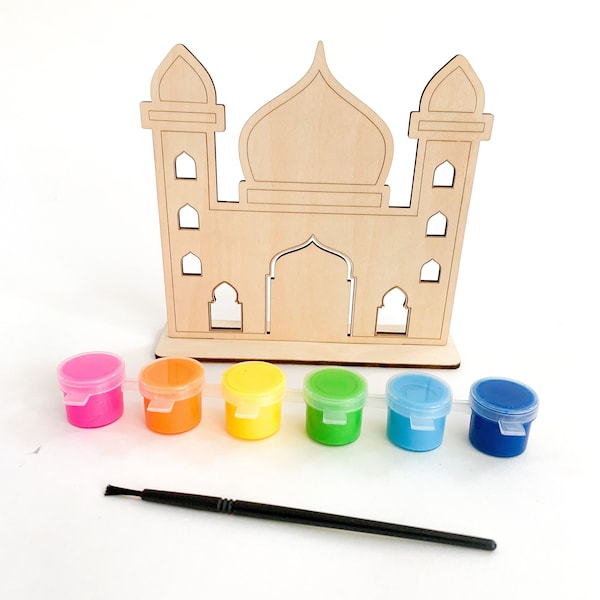 10 Pack Peignez votre propre masjid | Bricolage Bois Ramadan Activité Aïd | Puzzle Masjid | | de puzzle en bois de mosquée | de décoration de l’Aïd du Ramadan Cadeau de l’Aïd Ramadan