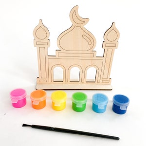 10er Pack Malen Sie Ihr Eigenes Masjid | DIY Holz Ramadan Eid Aktivität | Puzzle Masjid | Moschee Holzpuzzle | Ramadan Eid Dekor | Eid Ramadan Geschenk