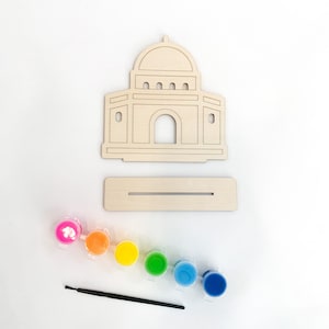 Peignez votre propre Masjid | Activité de l&#39;Aïd du Ramadan en bois bricolage | Activités musulmanes | Décor Ramadan Eid | Cadeau de l&#39;Aïd | Cadeau Ramadan | Puzzle en bois Mosquée