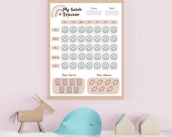 Kids Salah Tracker | Muslim Children's Prayer Tracker | Salah Tracker Printable | Prayer Chart for Kids | Daily Salah Tracker