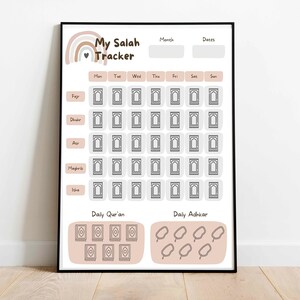 Salah Tracker | Muslimsk bönespårare | Utskrivbar Salah Tracker | Böneschema för barn och vuxna | Daglig Salah Tracker | Salah Planner