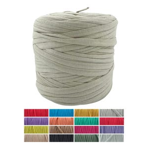 Tshirt crochet yarn, Cotton stretchy yarn, yarn in bulk, Bag yarn, Basket yarn, Stretchy fabric yarn, Trapillo yarn, color Beige 001