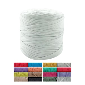 Tshirt crochet yarn for bags, baskets,trapillo t-shirt yarn, Chunky yarn. Organic cotton yarn. Bag yarn. White color